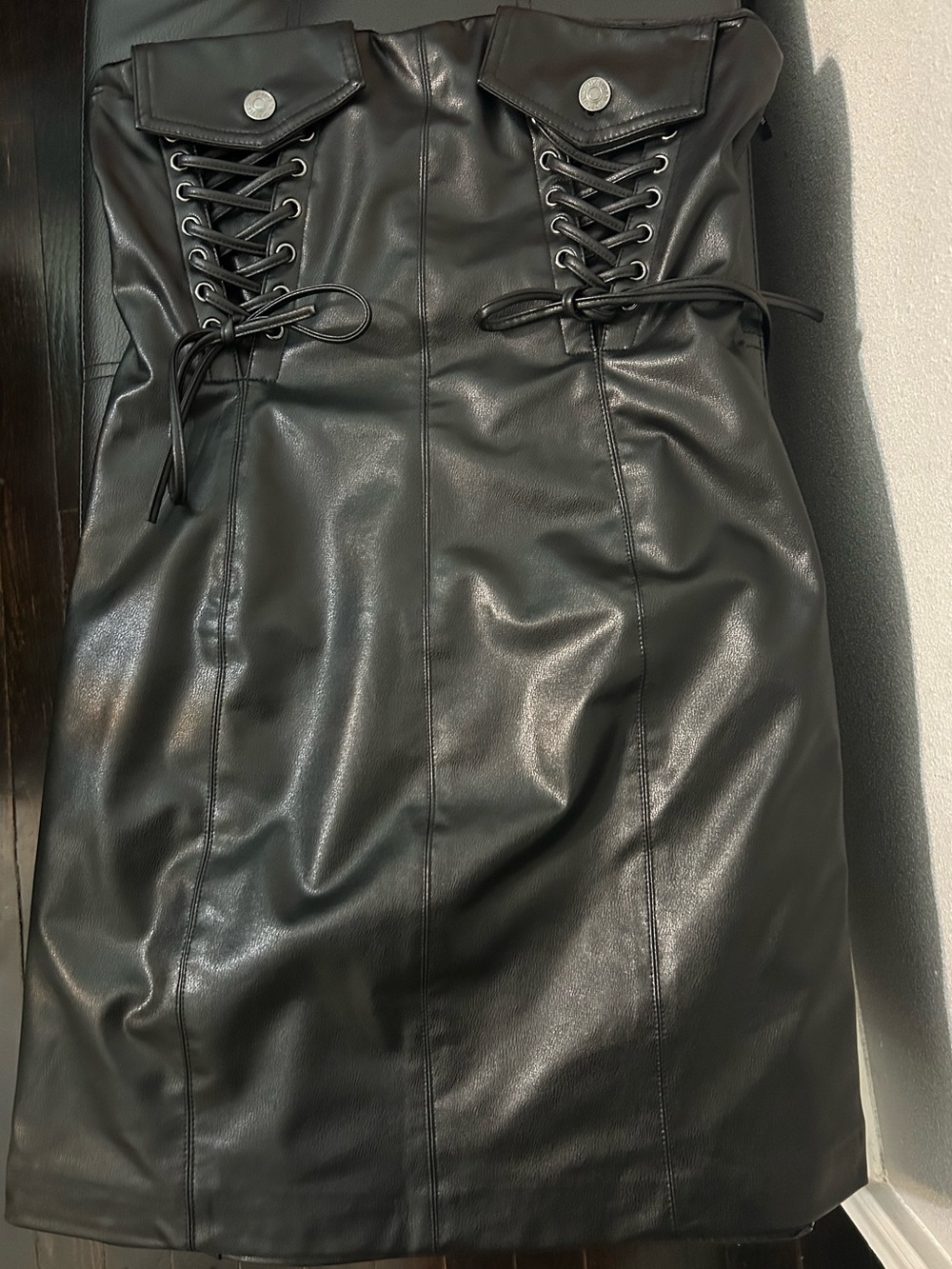 Moto Lace-Up Mini Dress